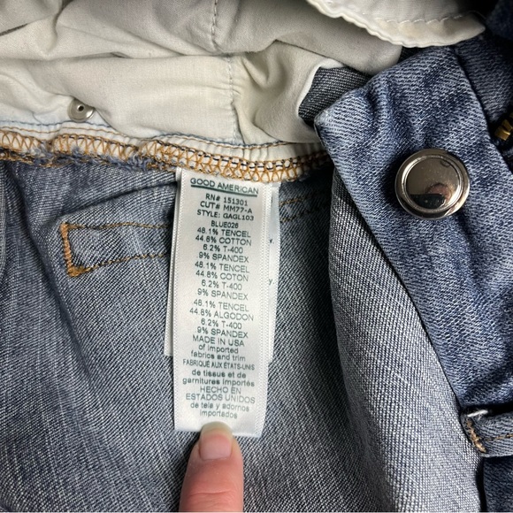 Good American Good Waist Distresses Jeans GAGL103 - Picture 9 of 10